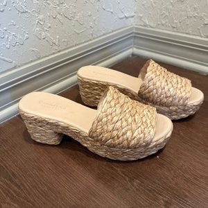 Chocolat Blu Raffia platform sandal